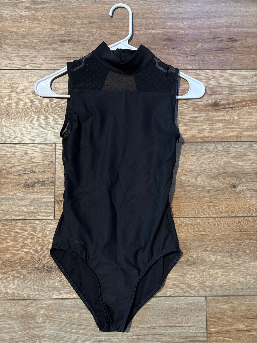 Wear Moi Women's Black High-Neck Open Back One-Piece Swimsuit With Mesh Paneling